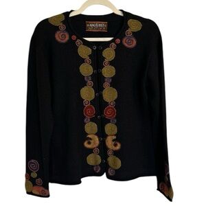 Alpaca's Best Embroidered Button Up Cardigan. Size XL